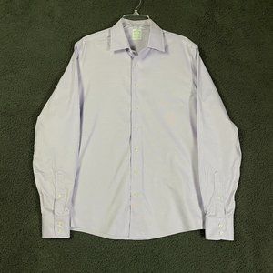 Brooks Brothers Shirt Mens 16x 36 Purple Milano Extra Slim Fit Button Up